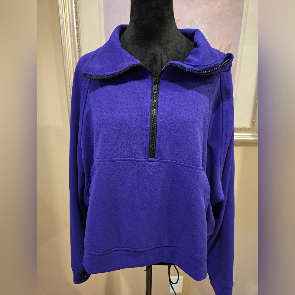 Abela Story and Co Purple Crop 1/2 Zip Top